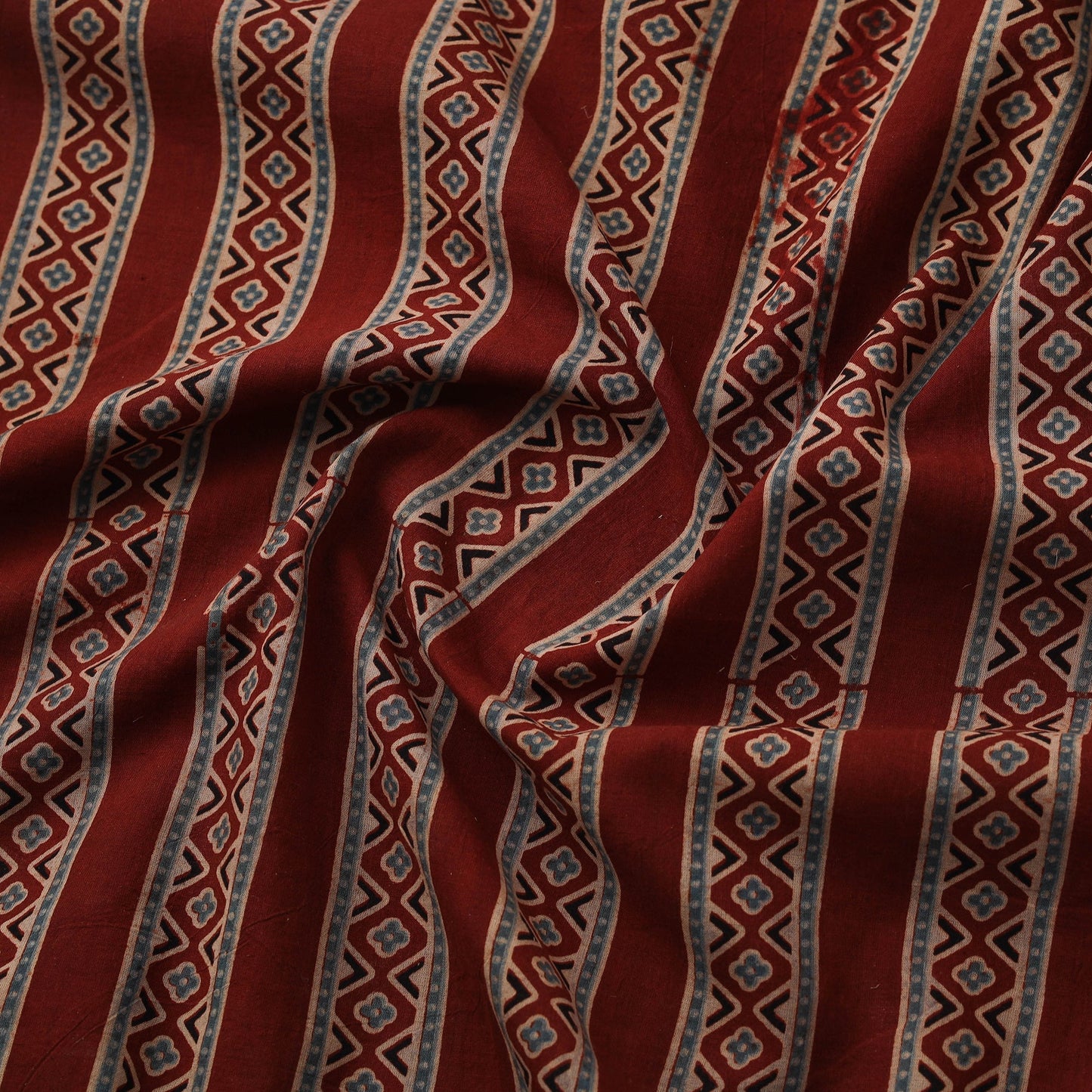 Natural dyed cotton kutch hand block ajrakh print fabric 61