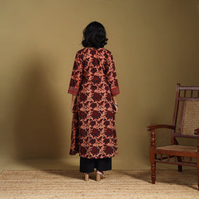 Red - natural dyed cotton a-line hand kurta 17 - handcrafted