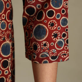 Red Block Print Natural Dyed Cotton A-Line Ajrakh Kurta