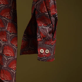 Red - natural dyed cotton men full sleeve shirt 04