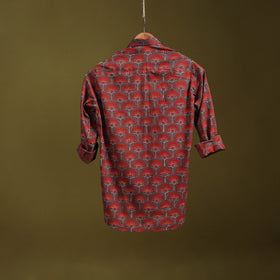 Red - natural dyed cotton men full sleeve shirt 04