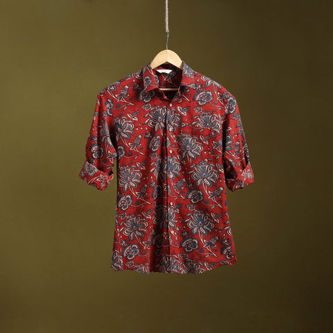 Red - natural dyed cotton men full sleeve shirt 06