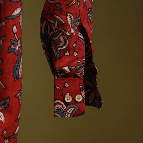 Red - natural dyed cotton men full sleeve shirt 06