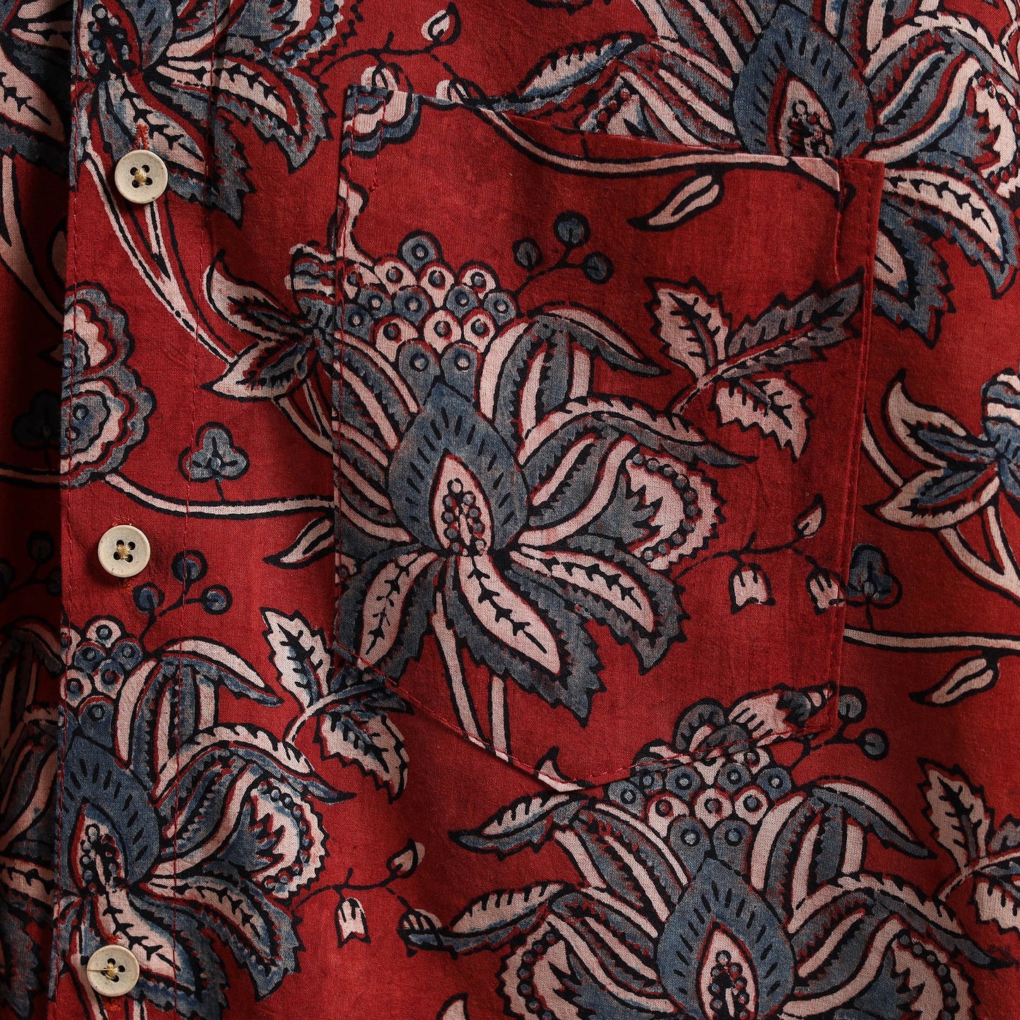 Red - natural dyed cotton men full sleeve shirt 06