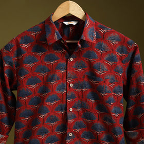 Red - natural dyed cotton men full sleeve shirt 07