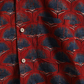 Red - natural dyed cotton men full sleeve shirt 07