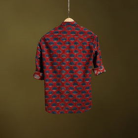 Red - natural dyed cotton men full sleeve shirt 07