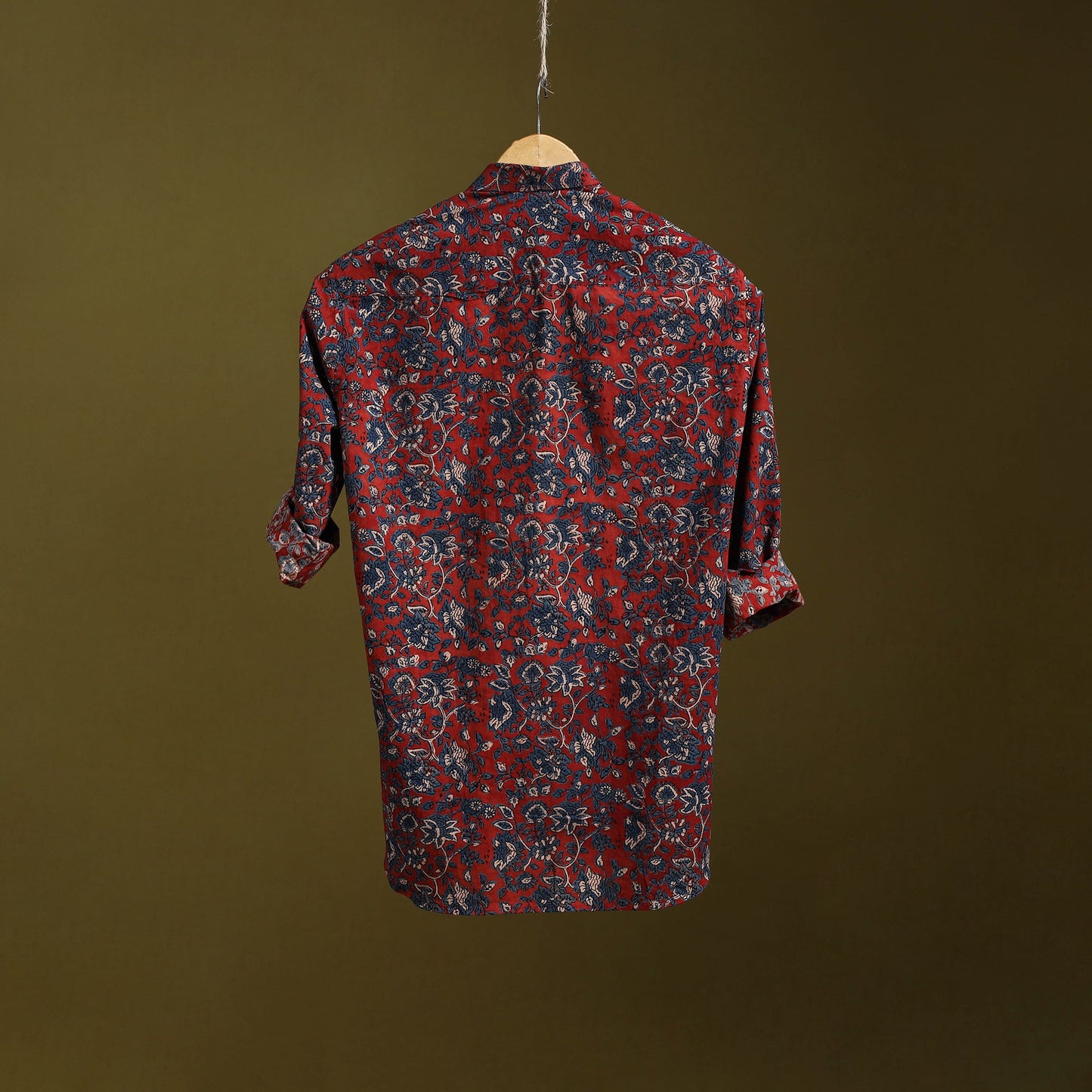 Red - natural dyed cotton men full sleeve shirt 09