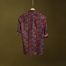 Red - natural dyed cotton men full sleeve shirt 09