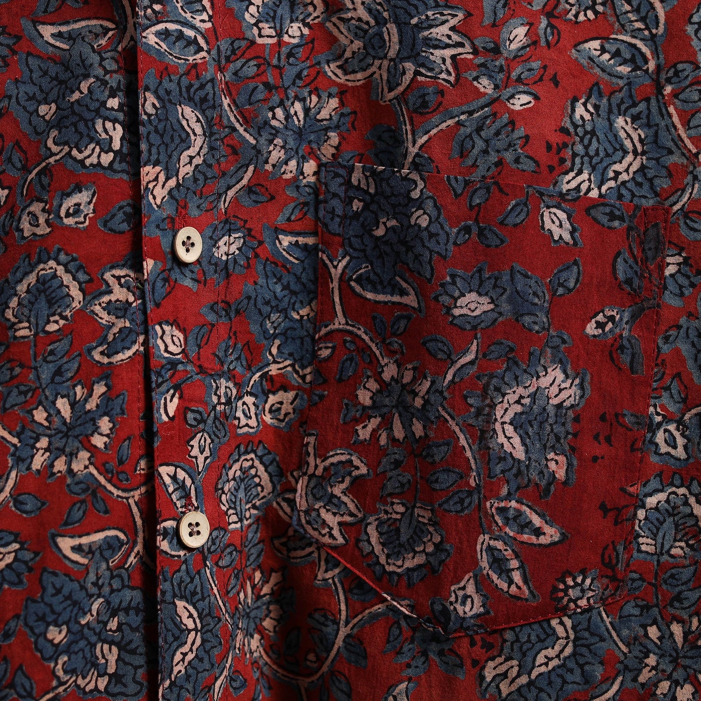 Red - natural dyed cotton men full sleeve shirt 09