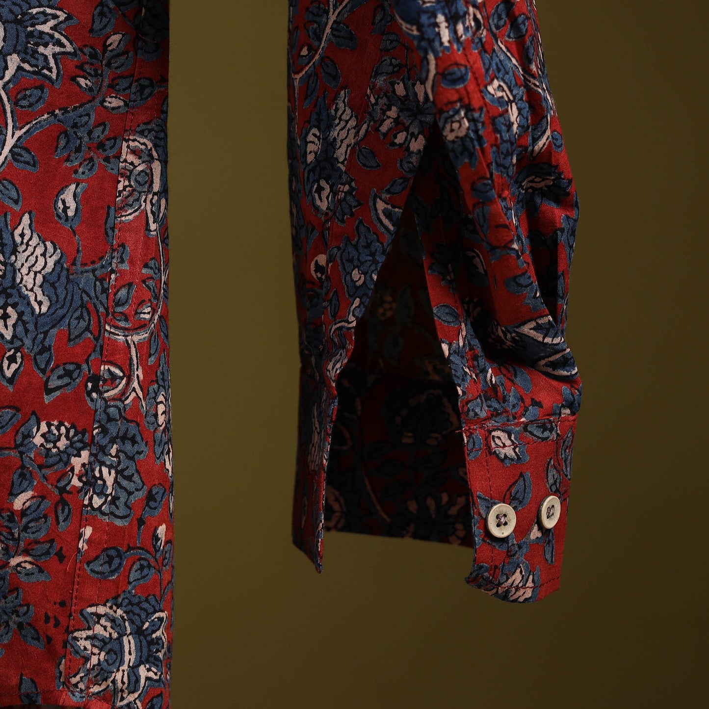 Red - natural dyed cotton men full sleeve shirt 09