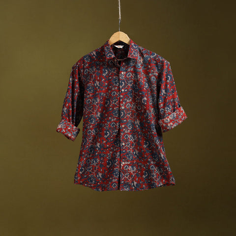 Red - natural dyed cotton men full sleeve shirt 09