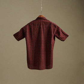 Natural dyed cotton men half sleeve hand bagh shirt 09