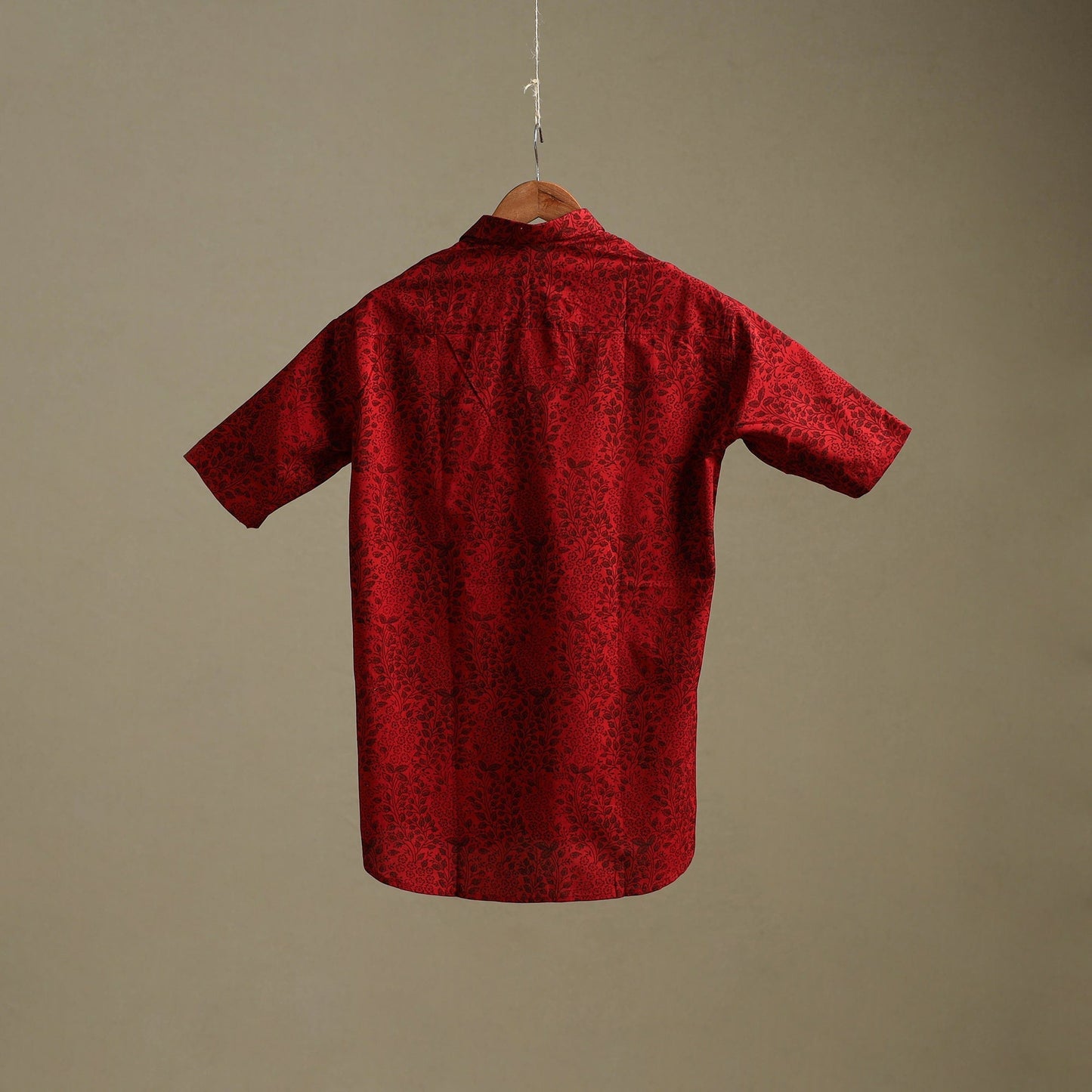 Natural dyed cotton men half sleeve hand bagh shirt 02