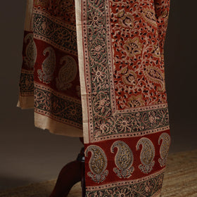 Natural dyed cotton pedana kalamkari dupatta 01