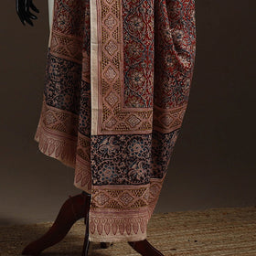 Natural dyed cotton pedana kalamkari dupatta 09