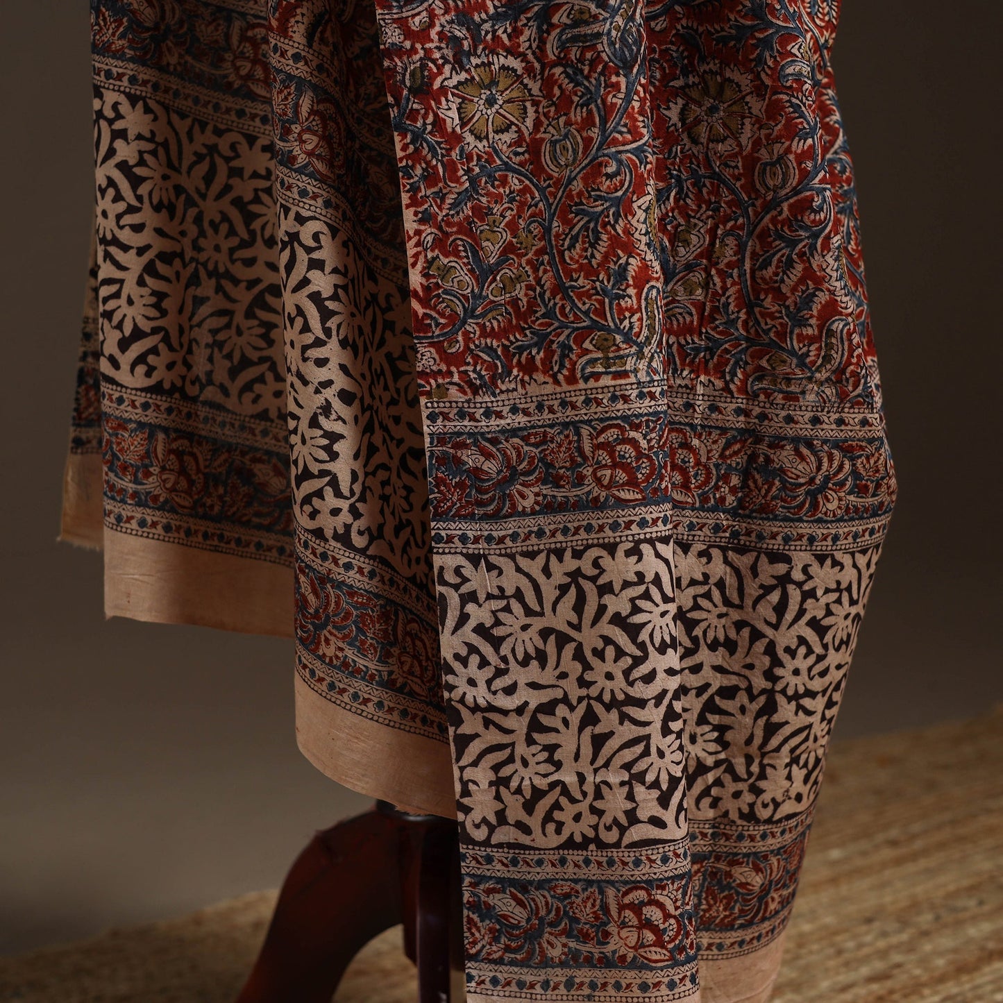Natural dyed cotton pedana kalamkari dupatta 12
