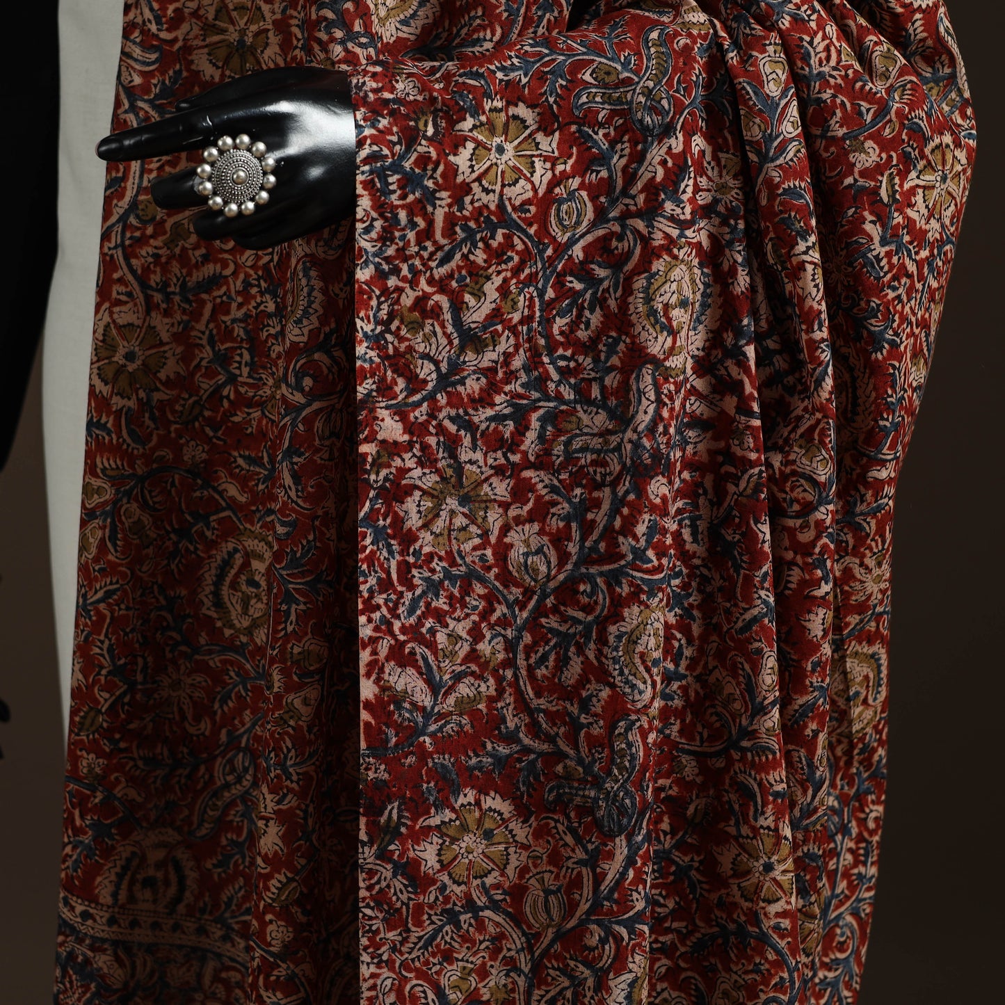 Natural dyed cotton pedana kalamkari dupatta 12