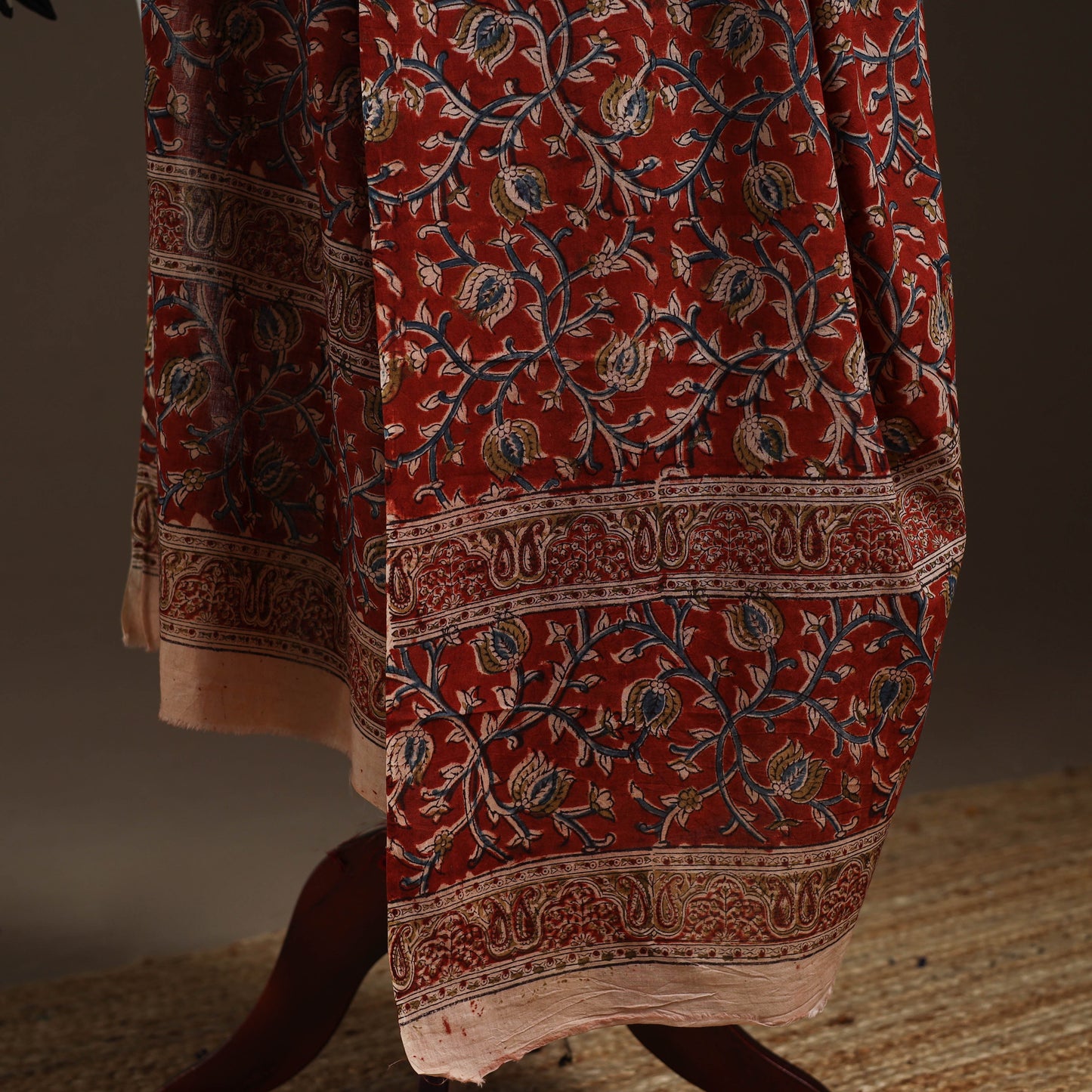 Natural dyed cotton pedana kalamkari dupatta 13