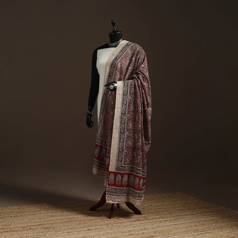 Natural dyed cotton pedana kalamkari dupatta 15