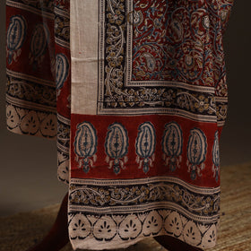 Natural dyed cotton pedana kalamkari dupatta 15