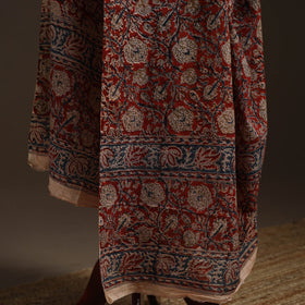 Natural dyed cotton pedana kalamkari dupatta 16
