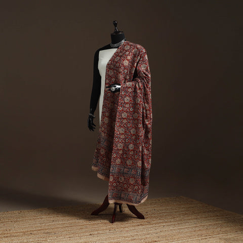 Natural dyed cotton pedana kalamkari dupatta 16