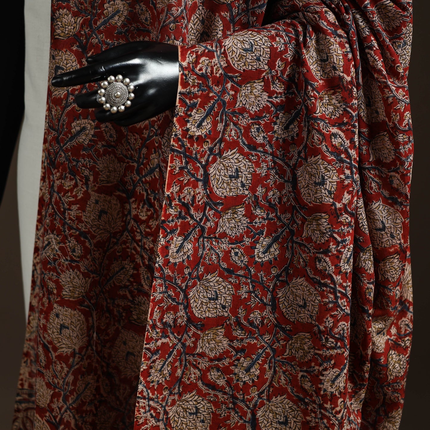 Natural dyed cotton pedana kalamkari dupatta 16