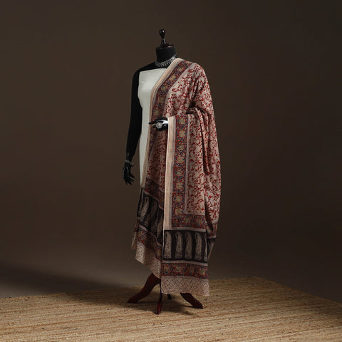 Natural dyed cotton pedana kalamkari dupatta 17