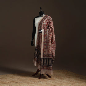 Natural dyed cotton pedana kalamkari dupatta 17