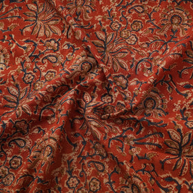 Red Natural Dyed Block Print Cotton Pedana Kalamkari Fabric