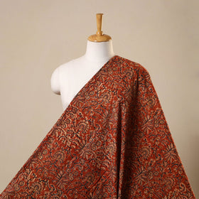 Red Natural Dyed Block Print Cotton Pedana Kalamkari Fabric