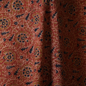 Red - natural dyed cotton pedana kalamkari fabric 03