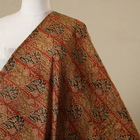 Red - natural dyed cotton pedana kalamkari fabric 03