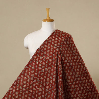 Red - natural dyed cotton pedana kalamkari fabric 13