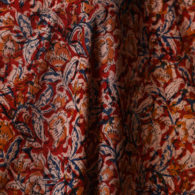 Red - natural dyed cotton pedana kalamkari fabric 16