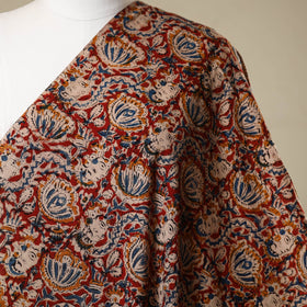 Red - natural dyed cotton pedana kalamkari fabric 22