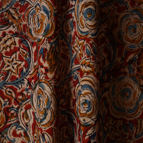 Red - natural dyed cotton pedana kalamkari fabric 24