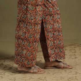 Red Natural Dyed Block Print Cotton Pedana Kalamkari Co-ord Set