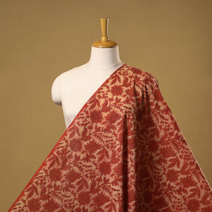 Natural dyed cotton vanaspati bagru fabric 01 - handcrafted