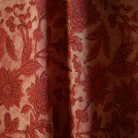 Natural dyed cotton vanaspati bagru fabric 01 - handcrafted