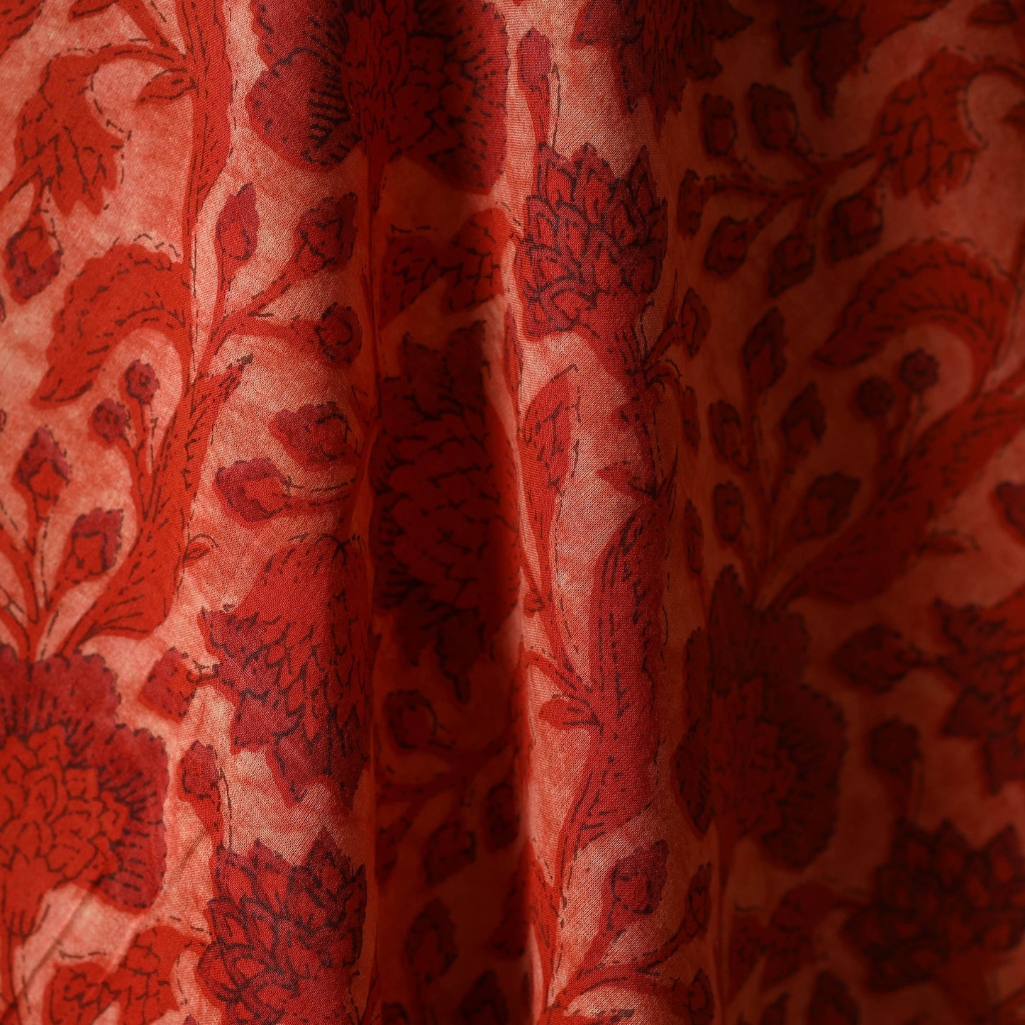 Natural dyed cotton vanaspati bagru fabric 06 - handcrafted