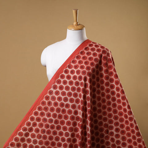 Red - natural dyed cotton vanaspati bagru fabric 07