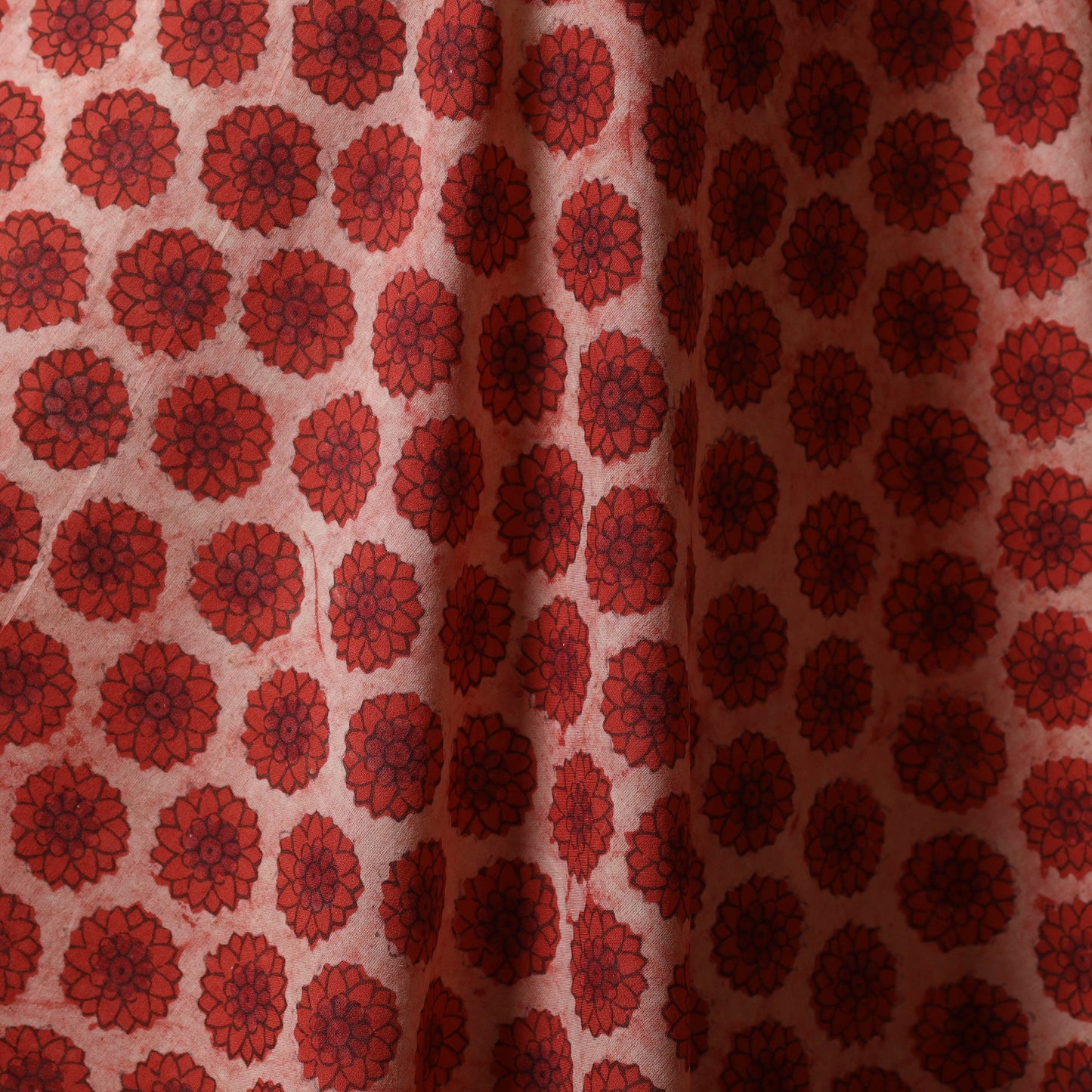 Red - natural dyed cotton vanaspati bagru fabric 07