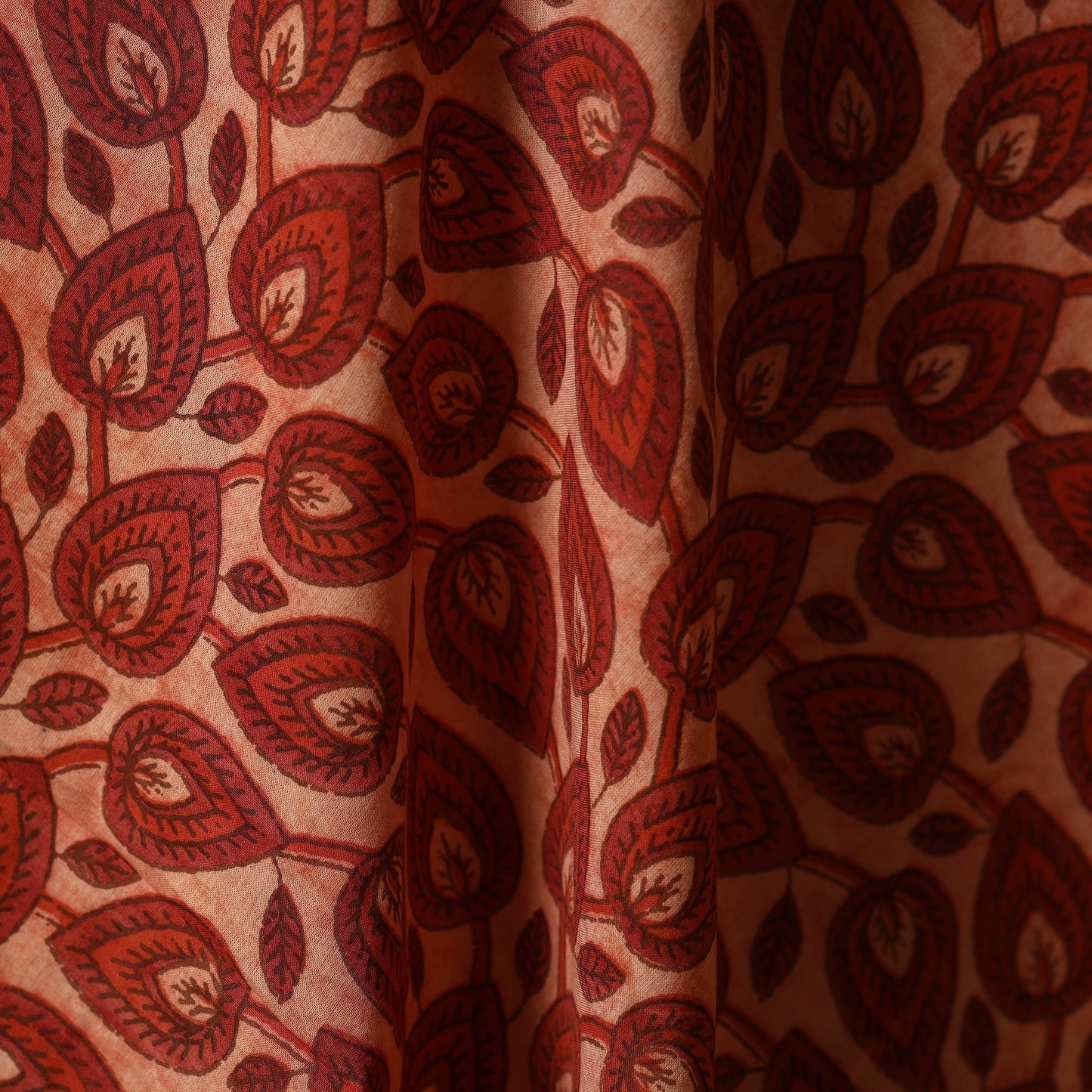 Natural dyed cotton vanaspati bagru fabric 09 - handcrafted