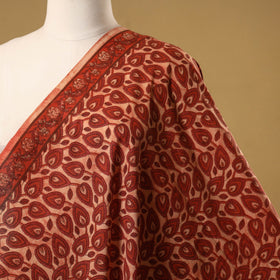 Natural dyed cotton vanaspati bagru fabric 09 - handcrafted