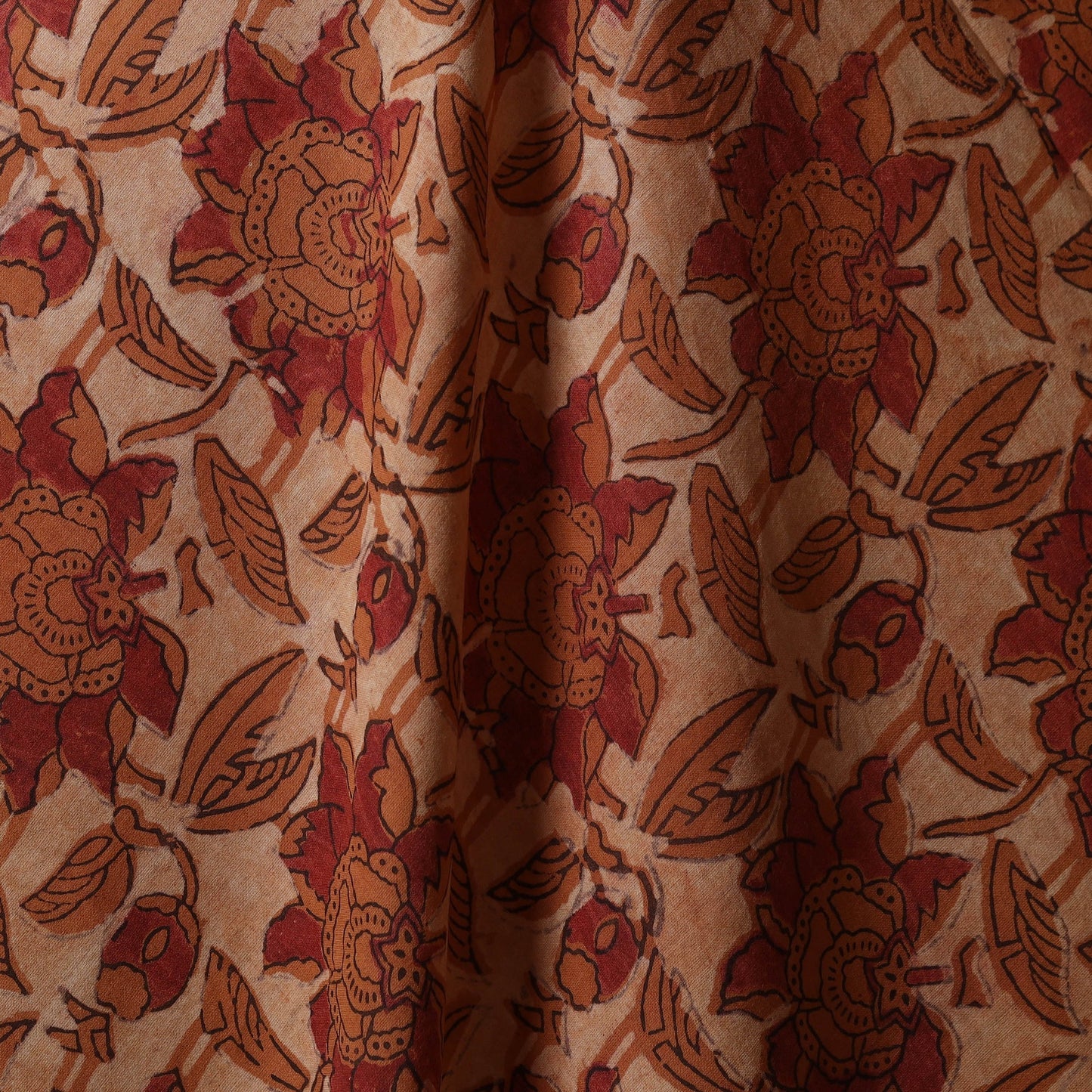 Red - natural dyed cotton vanaspati bagru fabric 11