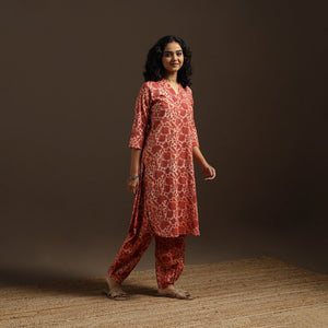 Red - natural dyed cotton vanaspati bagru co-ord set 03
