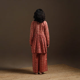 Red - natural dyed cotton vanaspati bagru co-ord set 08