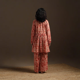 Red - natural dyed cotton vanaspati bagru co-ord set 10